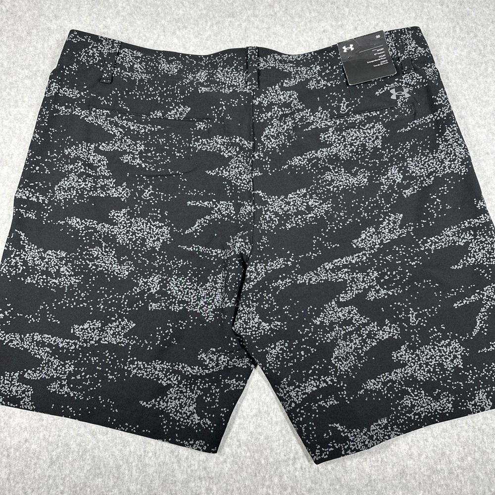 Under Armour Men's 10" Golf Short 38 Waist Black Printed Storm Stretch NWT